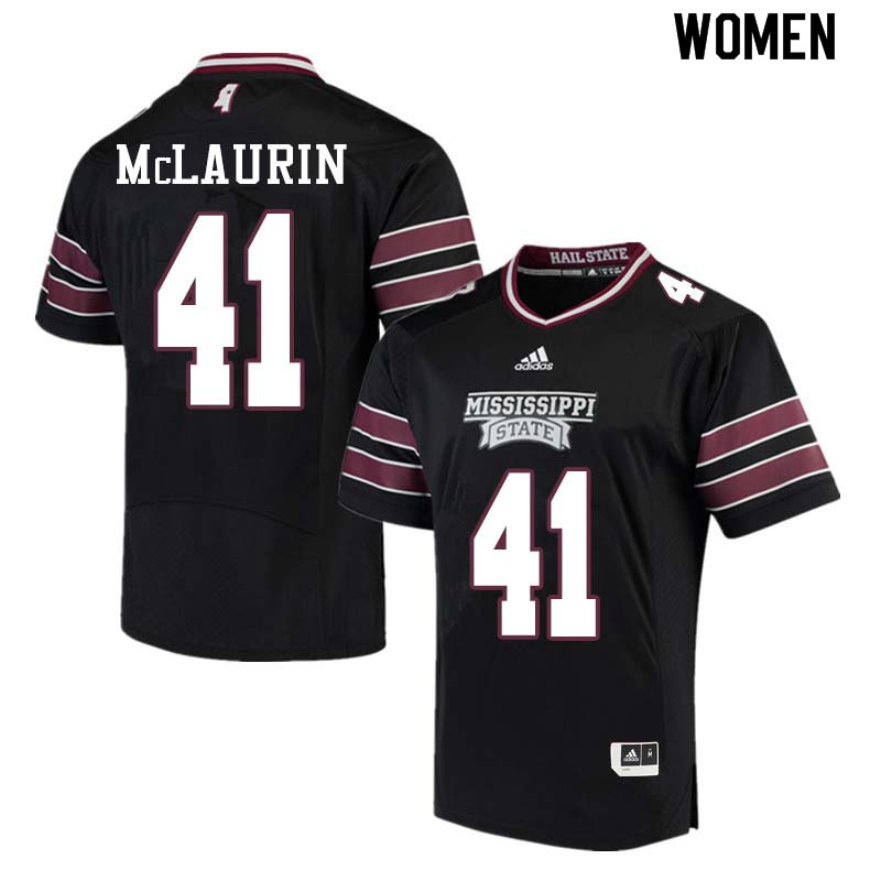 Women #41 Mark McLaurin Mississippi State Bulldogs College Football Jerseys Sale-Black - Click Image to Close